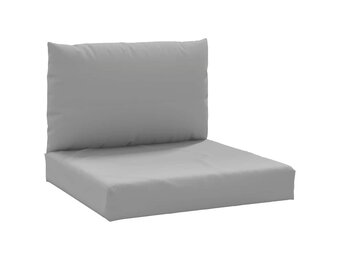 vidaXL Palletkussens Set 2 stuks Stof Grijs - 33% Korting