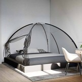 vidaXL Klamboe met deuren, 200x200x135 cm, Zwart - 34% Korting