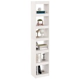 Boekenkast met 6 vakken - Massief Grenenhout - Wit - 29% Korting