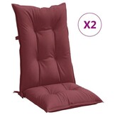 vidaXL Stoelkussens Hoge Rug (2 st) - Gemêleerd Wijnrood - 34% Korting
