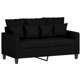 vidaXL Tweezitsbank Stof Zwart 120 cm - 30% Korting!