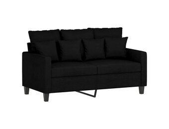 vidaXL Tweezitsbank Stof Zwart 120 cm - 30% Korting!