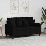 vidaXL Tweezitsbank Stof Zwart 120 cm - 30% Korting!