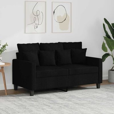 vidaXL Tweezitsbank Stof Zwart 120 cm - 30% Korting!