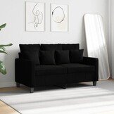 vidaXL Tweezitsbank Stof Zwart 120 cm - 30% Korting!