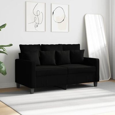 vidaXL Tweezitsbank Stof Zwart 120 cm - 30% Korting!