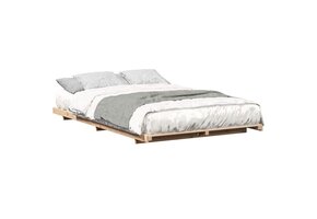 vidaXL Bedframe Massief Grenenhout - Bruin, 120 x 190 cm - 30% Korting