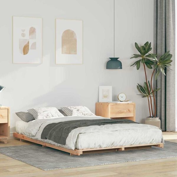vidaXL Bedframe Massief Grenenhout - Bruin, 120 x 190 cm - 30% Korting
