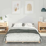vidaXL Bedframe Massief Grenenhout - Bruin, 120 x 190 cm - 30% Korting