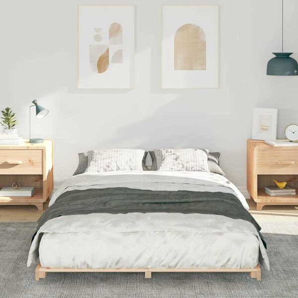 vidaXL Bedframe Massief Grenenhout - Bruin, 120 x 190 cm - 30% Korting