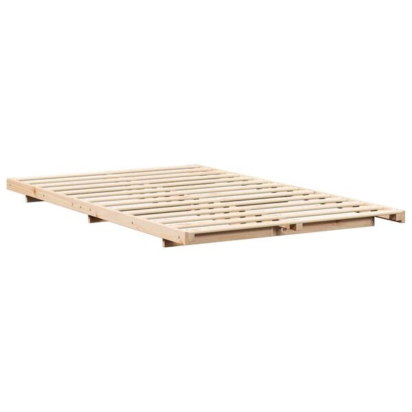 vidaXL Bedframe Massief Grenenhout - Bruin, 120 x 190 cm - 30% Korting