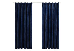Verduisterende Gordijnen Blauw Fluweel 2 stuks (140x175 cm) - 29% Korting