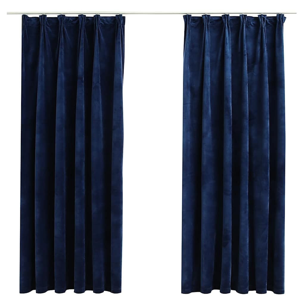 Verduisterende Gordijnen Blauw Fluweel 2 stuks (140x175 cm) - 29% Korting