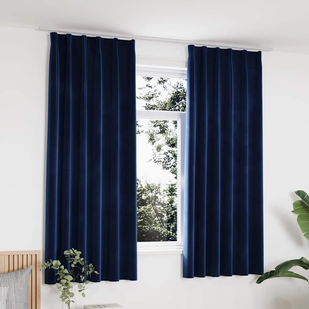 Verduisterende Gordijnen Blauw Fluweel 2 stuks (140x175 cm) - 29% Korting