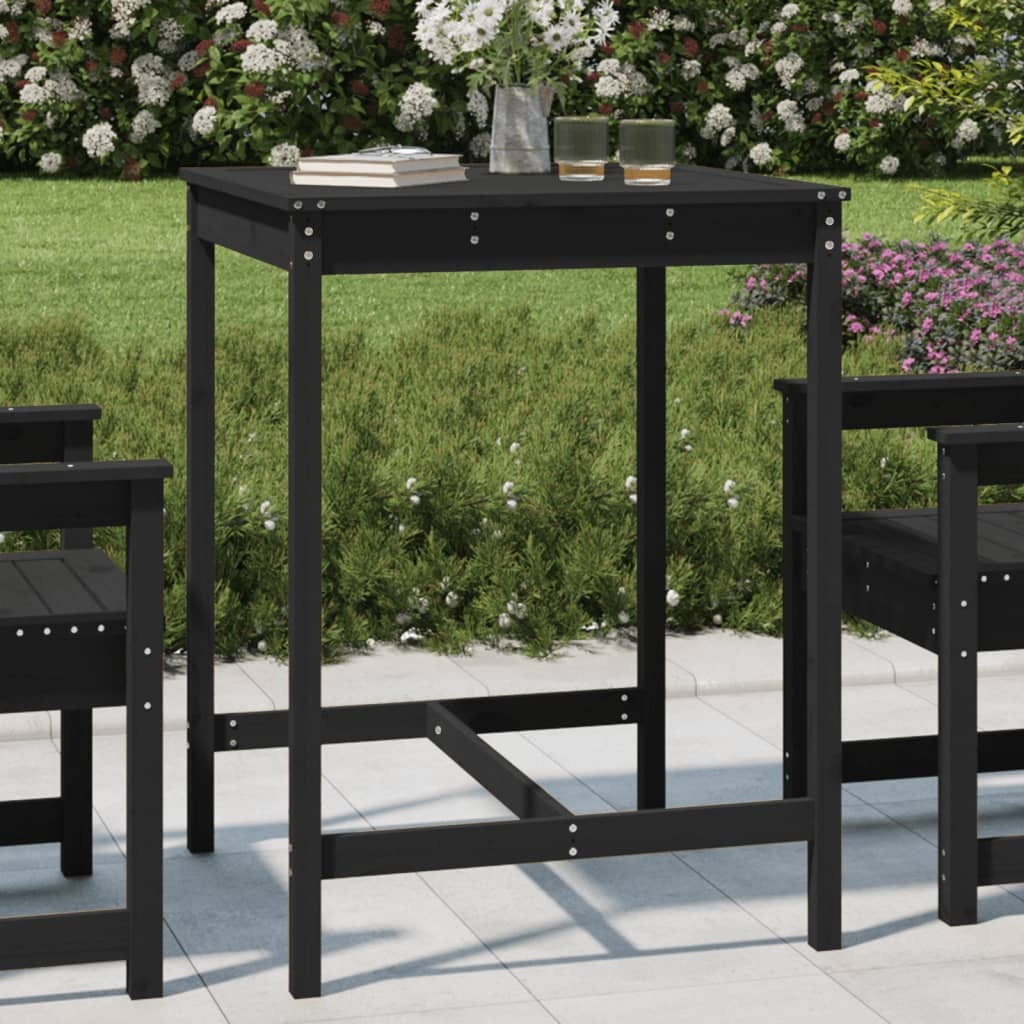 vidaXL Tuintafel Massief Grenenhout Zwart 82,5x82,5x110 cm - 34% Korting