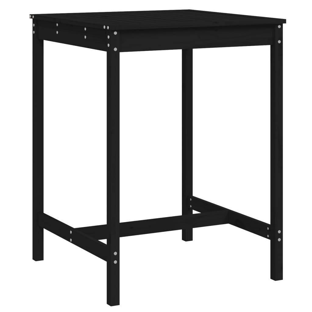 vidaXL Tuintafel Massief Grenenhout Zwart 82,5x82,5x110 cm - 34% Korting