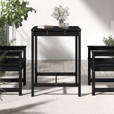 vidaXL Tuintafel Massief Grenenhout Zwart 82,5x82,5x110 cm - 34% Korting