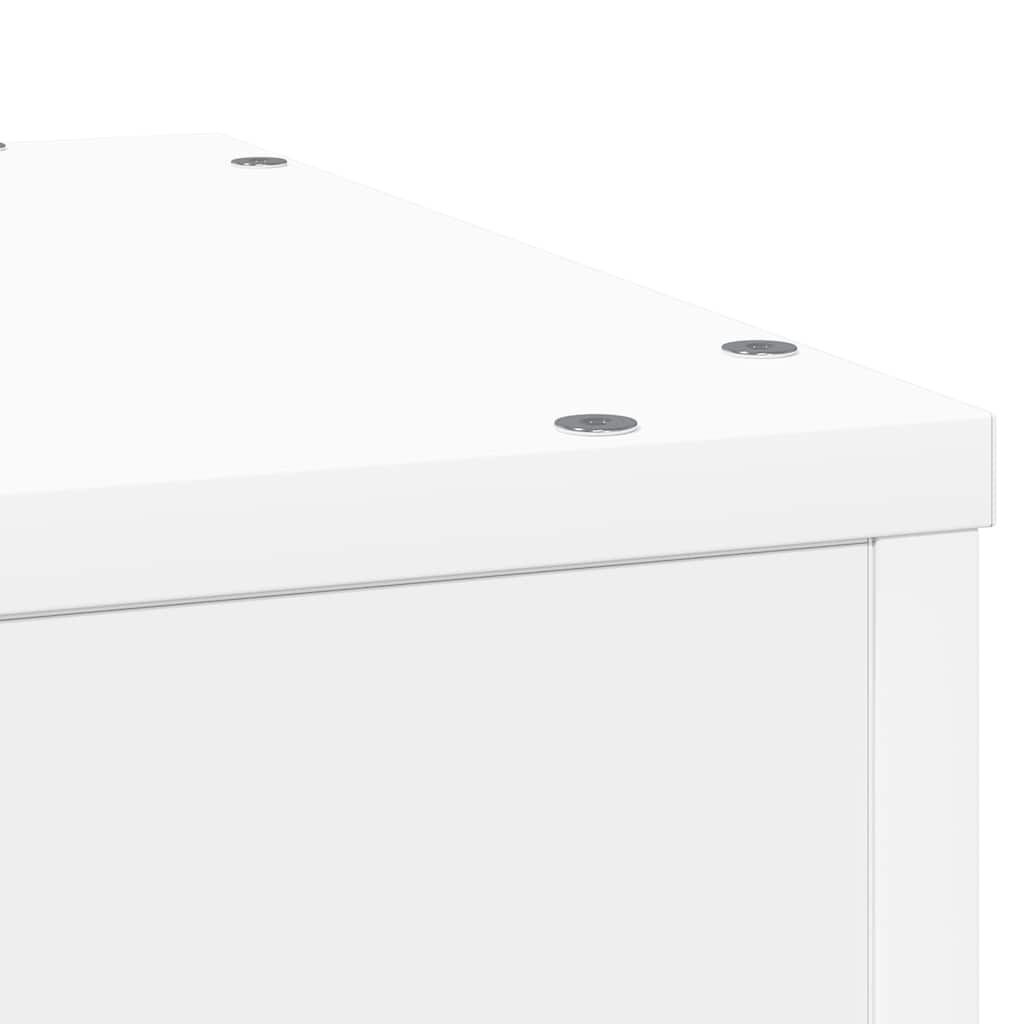 Plantenstandaard bewerkt hout wit 33x33x100 cm - 34% Korting