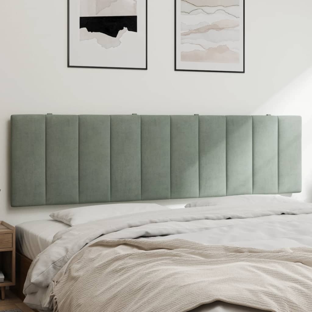 Hoofdbordkussen 180 cm Lichtgrijs Fluweel - 34% Korting