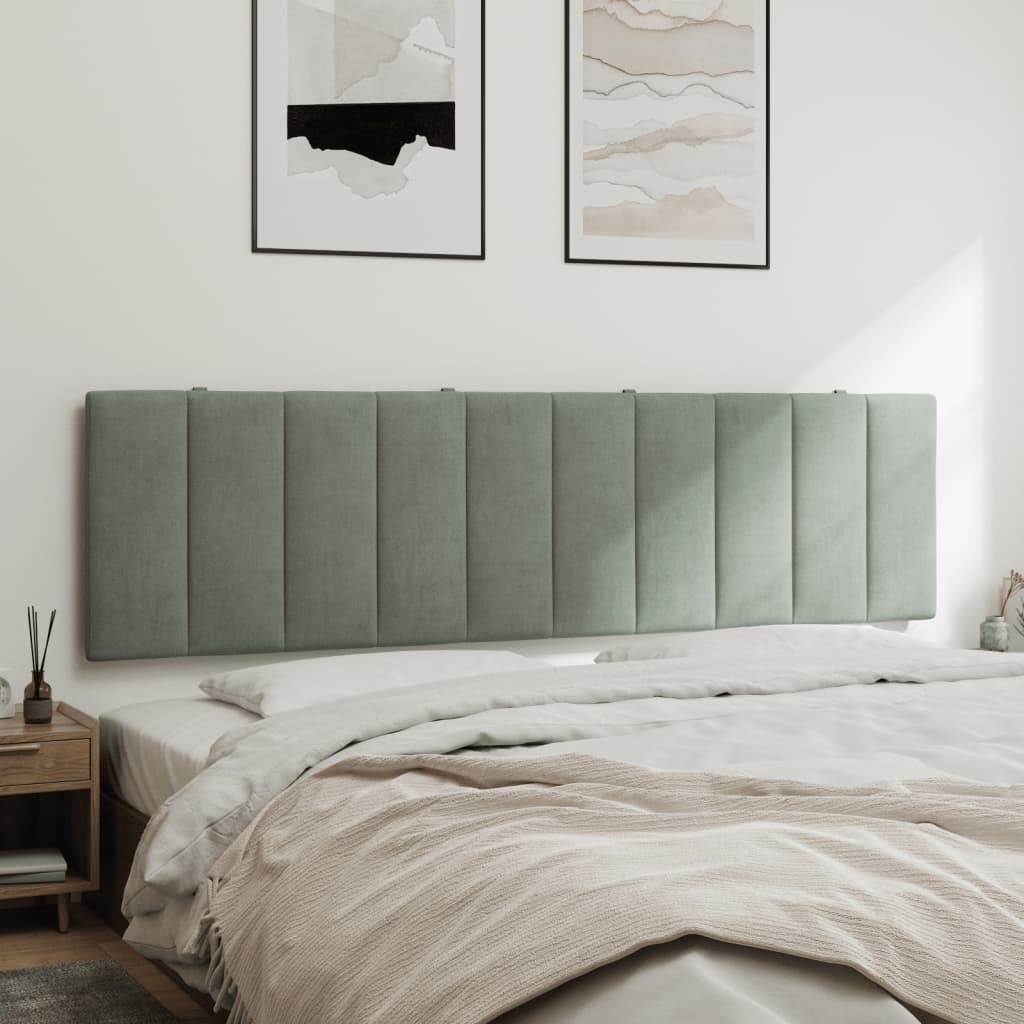 Hoofdbordkussen 180 cm Lichtgrijs Fluweel - 34% Korting