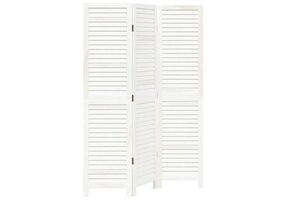 Kamerscherm 3 Panelen Wit Paulowniahout - 34% Korting