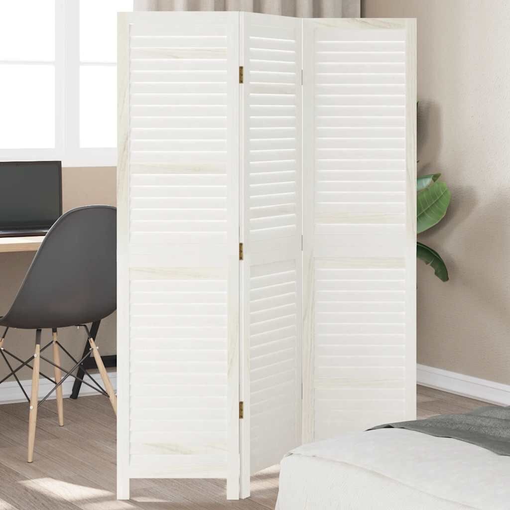 Kamerscherm 3 Panelen Wit Paulowniahout - 34% Korting
