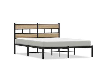 VidaXL Bedframe Metaal Sonoma Eiken 140x200 cm - 35% Korting