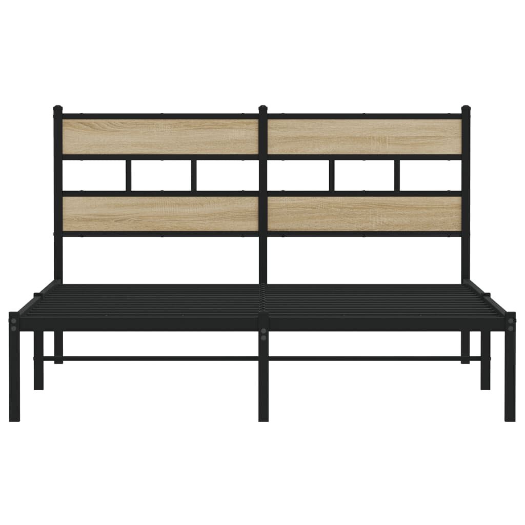 VidaXL Bedframe Metaal Sonoma Eiken 140x200 cm - 35% Korting