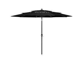 Zwarte Parasol met Aluminium Paal (3m) - 34% Korting