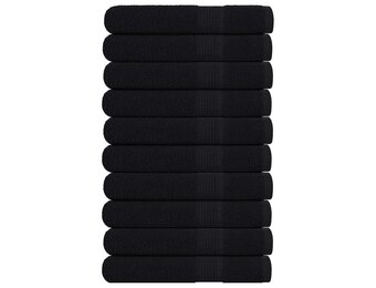 Zwarte katoenen handdoeken (10 stuks) - 100x200 cm - 35% korting