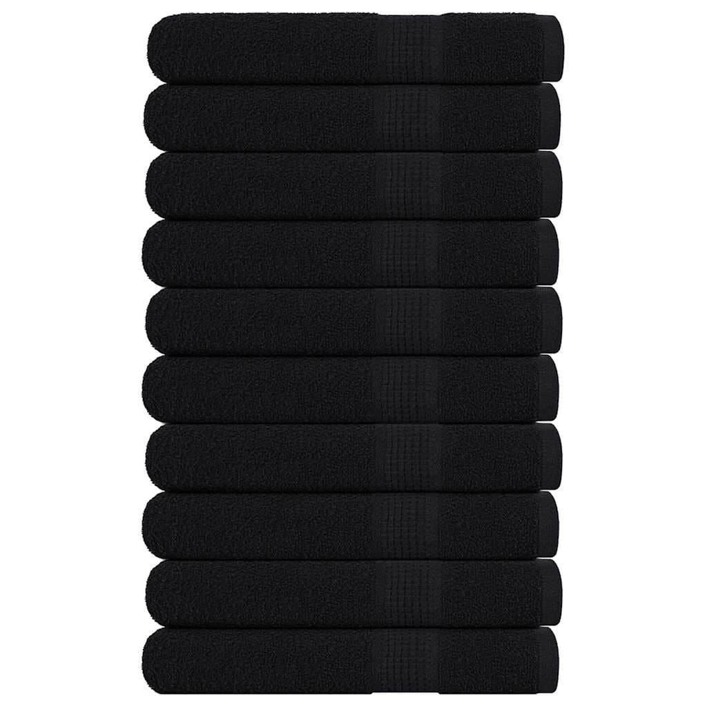 Zwarte katoenen handdoeken (10 stuks) - 100x200 cm - 35% korting