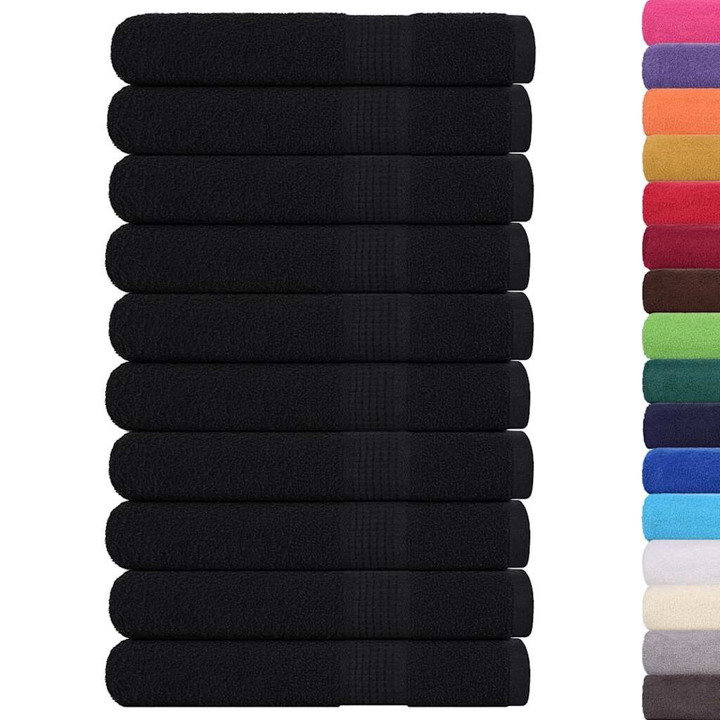 Zwarte katoenen handdoeken (10 stuks) - 100x200 cm - 35% korting