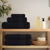 Zwarte katoenen handdoeken (10 stuks) - 100x200 cm - 35% korting