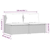 vidaXL Tuinmiddenbank 2 stuks met Kussens - Poly Rattan Grijs - 35% Korting