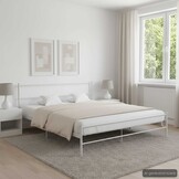 vidaXL Wit Metalen Bedframe 160x200 cm - 54% Korting