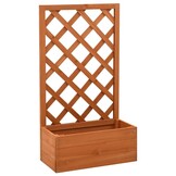 Plantenbak met Latwerk van Vurenhout, Oranje - 50x25x90 cm (57% Korting)