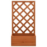 Plantenbak met Latwerk van Vurenhout, Oranje - 50x25x90 cm (57% Korting)