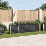 Verhoogde Plantenbak Staal Antraciet 320x40x77cm - 34% Korting