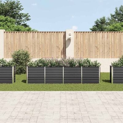 Verhoogde Plantenbak Staal Antraciet 320x40x77cm - 34% Korting