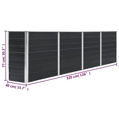 Verhoogde Plantenbak Staal Antraciet 320x40x77cm - 34% Korting