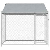 Hondenhok met dak & deur 2x2x2m Gegalvaniseerd Staal Grijs - 35% Korting
