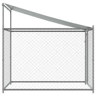 Hondenhok met dak & deur 2x2x2m Gegalvaniseerd Staal Grijs - 35% Korting
