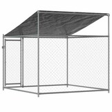 Hondenhok met dak & deur 2x2x2m Gegalvaniseerd Staal Grijs - 35% Korting