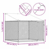 Hondenhok met dak & deur 2x2x2m Gegalvaniseerd Staal Grijs - 35% Korting