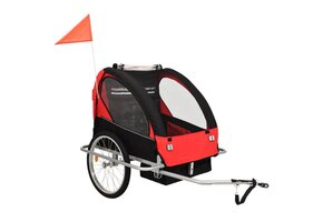 VidaXL Fietskar & Kinderwagen 2-in-1 Zwart/Rood - 35% Korting
