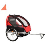 VidaXL Fietskar & Kinderwagen 2-in-1 Zwart/Rood - 35% Korting