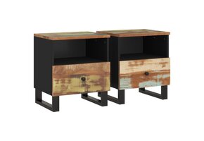 Nachtkastjes Massief Gerecycled Hout - 2 stuks (34% Korting)