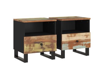 Nachtkastjes Massief Gerecycled Hout - 2 stuks (34% Korting)