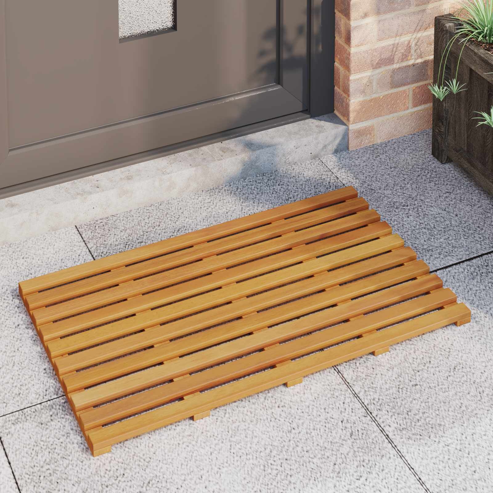 Houten Badmat Acaciahout Naturel 80x48 cm - 33% Korting!