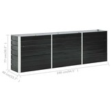 Verhoogde Plantenbak 240x40x77 cm Gegalvaniseerd Staal Antraciet - 34% Korting